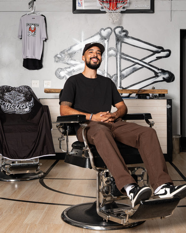 Marcus Maes, barber at Boneyard Barbering Logan