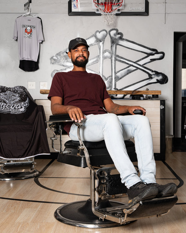 Omar McDade, barber at Boneyard Barbering Smithfield