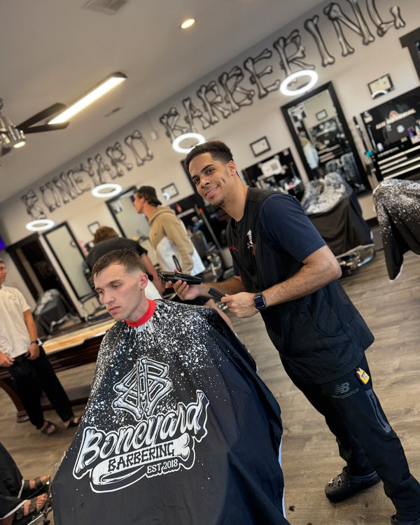 Jean Carlos Reyes, barber at Boneyard Barbering Provo