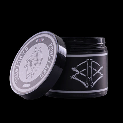 Boneyard Shine Pomade jar with the lid off